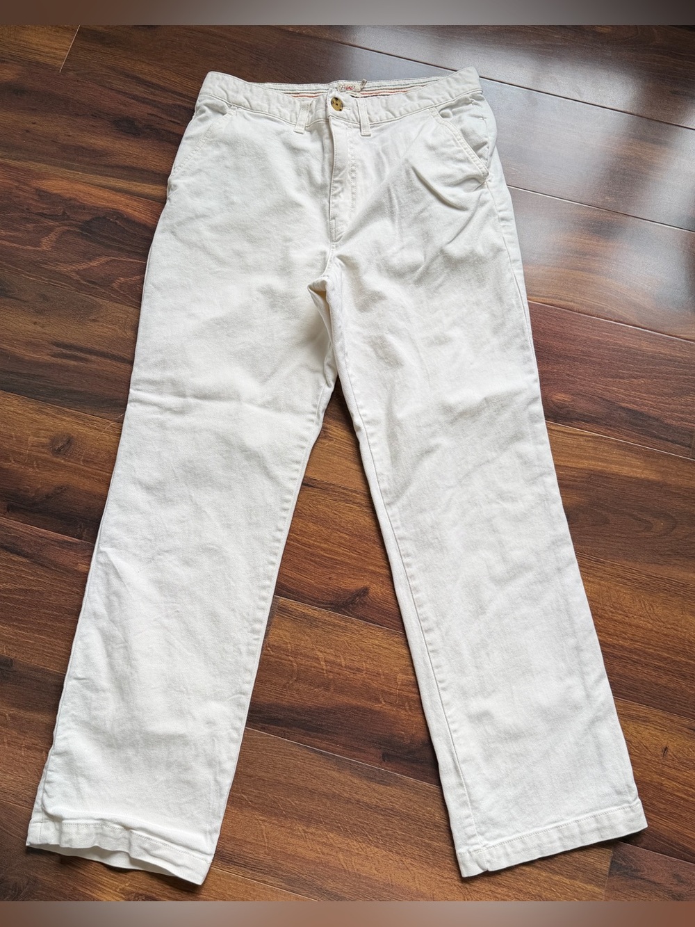 Faherty Organic Cotton Straight White Pants Mens 30
